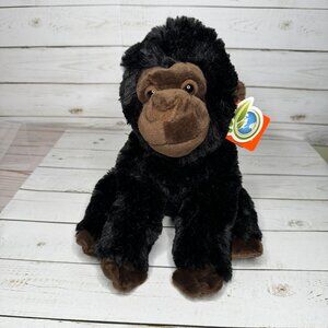 Wild Republic CK Baby Gorilla Black w/ Brown Face 11" Realistic Plush Stuffed An